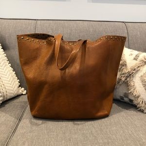 Zara genuine leather tote bag